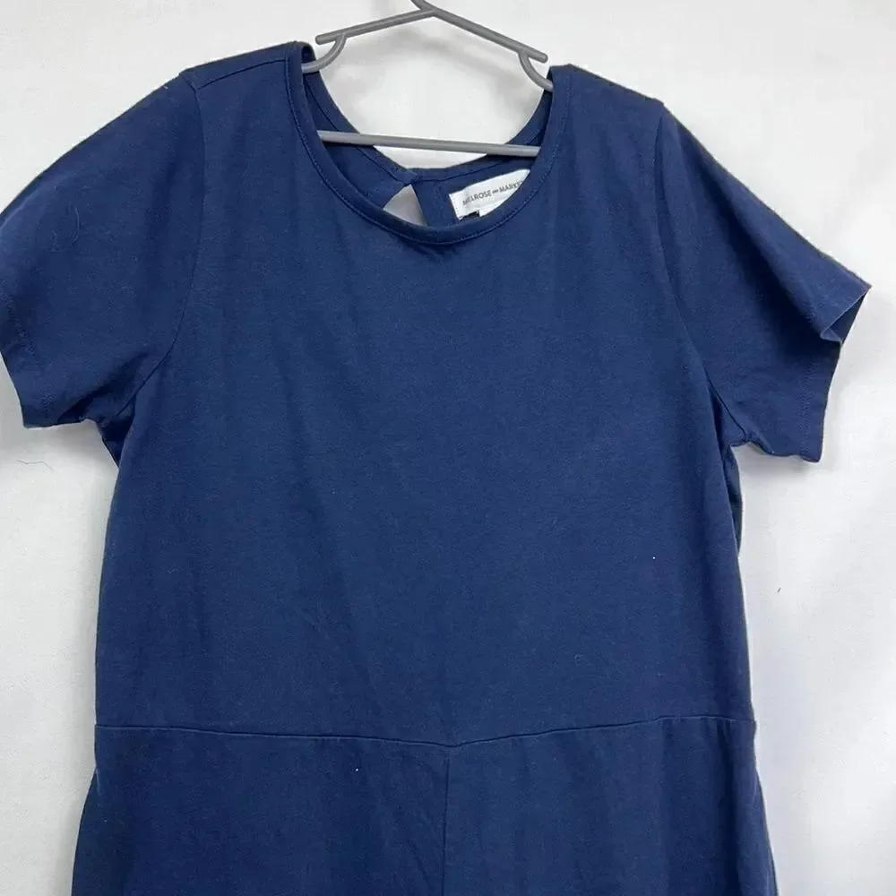 Melrose and Market Navy Open back knit girls romper size xl (14/16) EUC